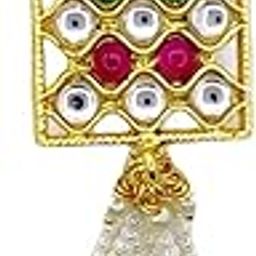 Saree Pin | Gold Plated Sari Brooch | Safety Pin for Nauvari Saree, Lehanaga, Dressing Brooch Pin | Wedding Jewellery For Women & Girls - Set of 1-image-21