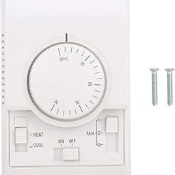Mechanical Thermostat, 10-30 AC 220V Temperature Controller for Temperature Control of The Central Air-Conditioning Fan Coil, Electric Valve-image-74