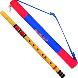 Sarfuddin Flutes C Medium Straight Blow Bamboo Flute Fipple Bansuri size 19 inches with carry case-image-5