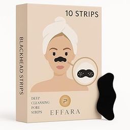 EFFARA Blackhead Pore Strips (PACK OF 10) Nose Strips for Black Head Remover,Deep Cleansing Charcoal Strips with Instant Blackhead Removal,Natural Charcoal Pore Cleaner & Minimizer(PACK OF 10)-image-12