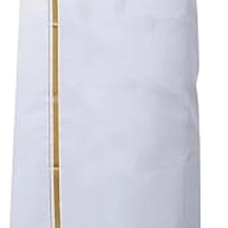 Men Cotton Double Layer White dhoti with Gold jari Border-72