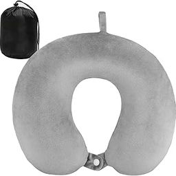 AVS Neck Pillow for Traveling, Upgraded Travel Neck Pillow for Airplane 100 Percentage Pure Memory Foam Travel Pillow for Flight Headrest Sleep, Portable Plane Accessories (Grey)-image-17