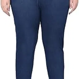 comfort lady Womens Slim Fit Lycra Stretchable Denim Jeggings Plus Size Mid Rise, Ankle Length with Elasticated Waistband-picture-4