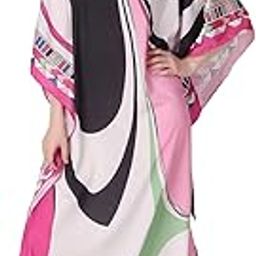 Abstract Boom Printed Crepe Maxi Length Long Kaftan Dress for Women Multicolor Freesize-picture-45