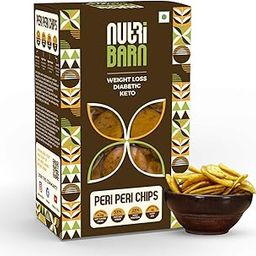 Nutribarn Keto Peri Peri Chips, 200 Gms, 1 Pack, 4.2g Net Carb & 12g High Protein/Serving, Identical to Regular Chips, Ultra Low Carb, Pre-Biotic High Fibre, Low GI, For Keto Diet and Weight Loss-image-4