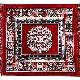 HOMITURE Elengant Velvet Prayer Mat Single Piece 60 X 60 Cm Anti Slip Square Pooja Aasan Sitting Room Bethak for Home Ideal for Prayer Yoga Meditation Pack of 1-image-17