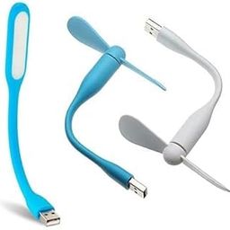 Portable Mini Dragon Fan With 2 Leaf & USB LED Mini Light - Connect With Laptop, Smartphone, Powerbank, USB Adapter/Hub-image-32