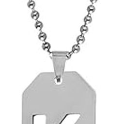 Initial A Letter Necklace for Men Stainless Steel Ball Chain 22 inch Personalized Letter Charm Pendant Jewelry Gift for Boys Women-image-86