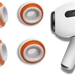 Crysendo Compatible with Air-Pods Pro & Pro 2 Memory Foam & Silicone Hybrid Ear Tips | Great Seal and Sound Isolation | Durable Ear Tips Easy to Clean, Fits in Charging Case (Small, Orange+White)-10