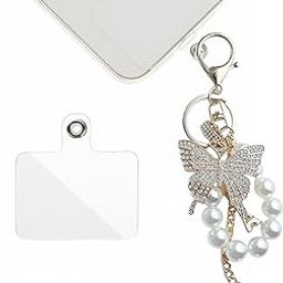 BWOGUE 1Pc Universal Phone Lanyard Charms, Mobile Phone Pearl Chain Beads with 1Pc Back Patch Phone Wrist Strap Compatible with Most Smart Phones Mobile Phone Case Keychain-picture-12