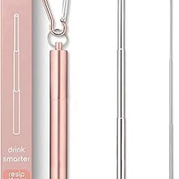 ANAB GI Portable Reusable Drinking Straws with Case| Collapsible and Foldable Telescopic Stainless Steel Straw Dispenser, Long Cleaning Brush, Easy to Clean-20