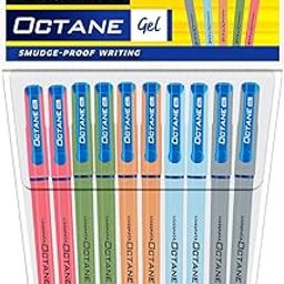 Classmate Octane Gel Pen- Pastel Series (10 Blue Pens)- Pack of 1-24