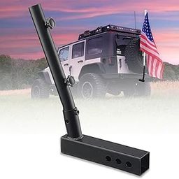 Hitch Mount Flag Pole Holder- Universal Heavy Duty Trailer Hitch Flag Pole Holder for Truck,Compatible with Jeep, Truck, SUV, RVs,UTVs, ATVs ,Pickup-image-37