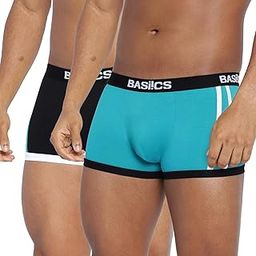 BASIICS Men's Body Boost Striped Trunk (Pack of 2) Black, Teal-image-4