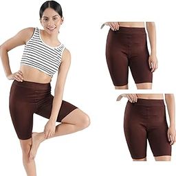 Women Viscose Lycra Cycling Shorts, Gym Shorts, High Waist Shorts, Running Shorts, Sports Shorts for Active Lifestyle Pack of 2-image-4