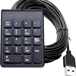 YOTETION Slim USB 2.0 A Number Pad 25FT, KAYPad, Mechanical USB Wired Numeric Keypad with Blue LED Backlit 22 Key Numpad for Laptop Desktop Computer PC Black-image-16