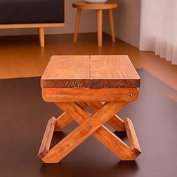 ABTRIX WITH AB Wooden Outdoor Adirondack 23 CM Height Natural Foldable Coffee Table, Patio End Table for Poolside Garden, Living Room, Bedroom, Small Spaces, 23 X 30 X 23 cm, Orange Color-18