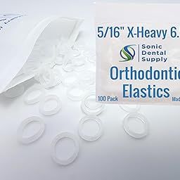 Sonic Dental - Clear 5/16" X-Heavy 6.5 oz - Orthodontic Elastic - Braces - Dental Rubber Bands USA-image-68