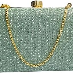 Sparkle Framed Clutch, Rhinestone Beaded Evening Purse, Glitter Floral Wedding Handbag, Women's Clutches-image-91