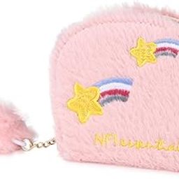 Soft Fur Semicircle Women's Clutch Wallet for Holding Credit Card Cash & Coins Small Purse Clutch for Girls Mini Wallet-27