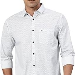 Custom Geometric Printed Pure Cotton Slim Fit Casual Shirt-image-1