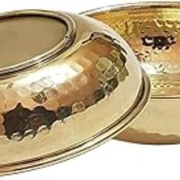 Pure Source India Brass Hammered Serving Bowl/Decorative Bowls– 400 Ml, 2 Pieces, Gold-image-35