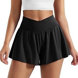 Women Flowy Athletic Shorts 3.6" Workout Tennis Skorts Golf Skirts with Pocket for Running Gym-image-66