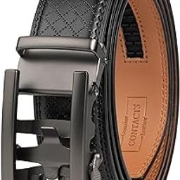Genuine Leather Automatic Ratchet Belt for Men – Classic with Elegant Alloy Buckle, Adjustable Trim-to-Fit Formal & Casual Belt-image-19