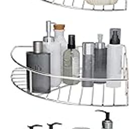 VK15 COLLECTION Corner Shower Caddy Rack, Bathroom Organiser, Stainless Steel Wall Mount Storage Rack, Wall Rack for Shampoo, Soap, Silver, Set of 3-image-9