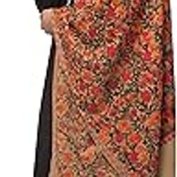 Beige/Pashmina colour Women's Pure Cashmilon Wool Stole/Shawl/Wrap,Heavy Kashmiri Aari Embroidery Shawl for Winter Size-28x80-picture-19