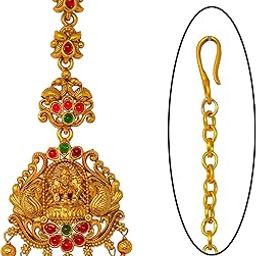 Traditional Gold-Plated Maang Tikka with Lakshmi Design | Bridal & Festive Hair Accessory 16301-image-71