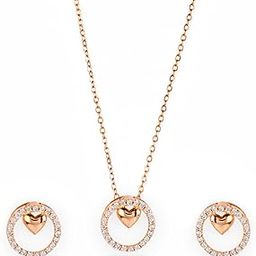 Rhodium/Gold-Plated AD & Cubic Zirconia Studded Necklace Set-20