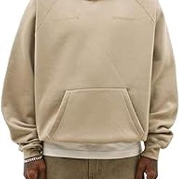 Core Hoodie Dusty Beige 100% Polycotton Brushed Fleece Vintage Wash Long Sleeves Front Pocket Ribbed Cuffs & Hem Print On The Chest, Hood & Back Oversized Fit Unisex Sweatshirt-picture-11