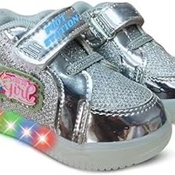 Girls' Stylish Glitter LED Light Up Comfortable Shoes with Welcro (6 to 30 Month Age) (Grey, UK Footwear Size System, Toddler, Age Range, Medium, 2 Years, 2.5 Years)-image-35