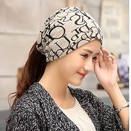 Printed Ponytail Beanie Winter Cap Bandanas Head Wear Knit Skull Beanies Warm Knitted Stylish Hat for Female Women Ladies Girls-image-31