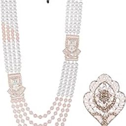 jiyanshi fashion Beaded Layered Dulha Moti Mala With Designer Brooch-picture-13