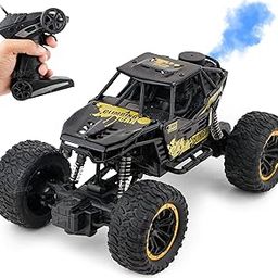 Zest 4 Toyz Remote Control Car for Kids 2WD Rock Crawler Monster Truck with Mist Spray Effect Off-Road Climbing RC Toy Car for Boys and Girls-Black-8