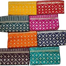 SELVEL Dupian Silk Mirror Work Blouse Piece Material for Women [Pack of 8 Blouse Piece] Perfect for – Navratri, Haldikumkum, Wedding Gift, poojas (110cm*80cm)-image-5