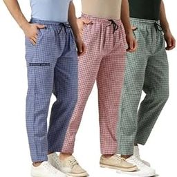 Men's Cotton Checkered Printed 3/4 Capri, Shorts,(Pack-of -2)-14