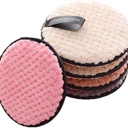 Reusable Microfiber Makeup Removing Pads for Face Cleansing Foundation Mascara Eyeliner Lipstick Remover Round Puff, Washable - Multicolor, 1 Pcs (1)-42