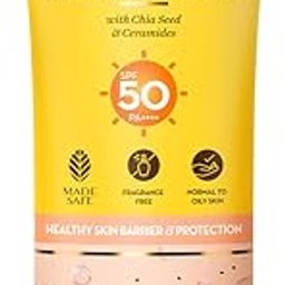 Mamaearth Chia Oil-Free Sunscreen with Chia Seed & Ceramides for Hydrated Glow & Sun Protection - 50g | SPF50 PA++++ | Oil-Free Formula for Normal to Oily Skin | UVA/B Protection | Tan Protection | No White Cast | InVivo Tested | Healthy Skin Barrier-image-39