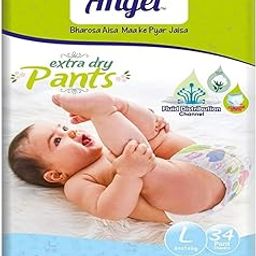 Little Angel Extra Dry Baby Pants Diaper, Large (L) Size, 34 Count, Super Absorbent Core Up to 12 Hrs. Protection, Soft Elastic Waist Grip & Wetness Indicator, Pack of 1, 8-14kg-image-40