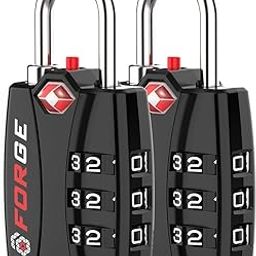 Forge TSA Approved Luggage Locks 2 Pack - Open Alert Indicator, Alloy Body for Travel Luggage, Suitcase, Lockers-53