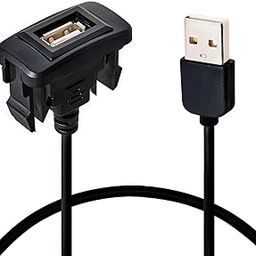 Anina 1.57"x0.87" USB Port Car Charger for Toyota, Male to Female USB Power Socket Adapter, Panel Flush Mount Extension Cable for Tacoma FJ Cruiser Highlander, Square Vehicle Dash Port for IOS Android-32
