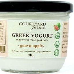 Courtyard Farms Greek Yogurt – Guava Apple | Made With Free-Range Goat Milk | No Preservatives | Naturally Processed | Lactose-Friendly | Gut-Healthy | 210g Glass Jar-image-19