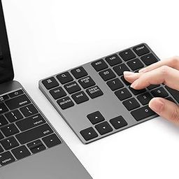 LEKVEY Bluetooth Number Pad, Lekvey Aluminum Rechargeable Numeric Keypad Slim 34-Keys External Numpad Keyboard Data Entry Compatible for MacBook , MacBook Air/Pro, iMac Windows Laptop Surface Pro-30