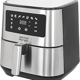 AMERICAN MICRONIC- Air Fryer-Digital- 6.5 Litre, 8 Preset Menus, 1700W Power, 200C Temperature and 60 Minute Timer - AMI-AFD-65LDx-Digital- Free recipe book-Black & Steel-picture-27