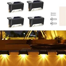 Step Lights with Water-Resistant LED Solar Power for Deck, Stair Railing, and Wall Garden Lighting, as Well as Patio, Balcony, and Backyard Decor (Pack of 4)-21