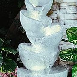 EXPLEASIA Stacked Pot Water Fountain for Home, Water Fountain for Garden, Water Fountain for Living Room, Water Fountain for Home vastu, Indoor Water Fountain for Home décor Big Size (White)-image-14