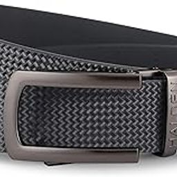 WEAVE Black Vegan Belts For Men Leather Original (Free Size Fits Up to 44 Inch Waist) Ratchet Straps, Unique Magnetic Auto-lock Buckle Jeans Belt Men Leather (Black Belt, Silver Buckle)-image-37